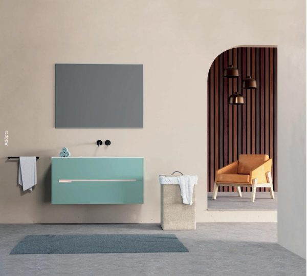 Mueble de baño azul pastel