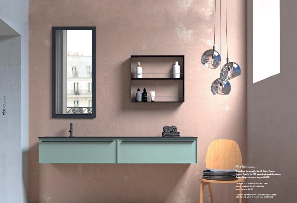 Mueble de baño color Oceano colección Marko Lacado