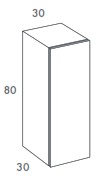 Columna de baño 1 estante con puerta de 80