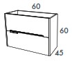 60 cm 60x45x60